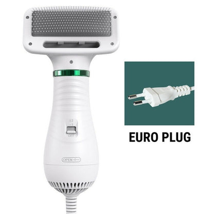2-in-1 Dog Hair Dryer & Grooming Comb – Quiet, Portable Pet Blow Dryer