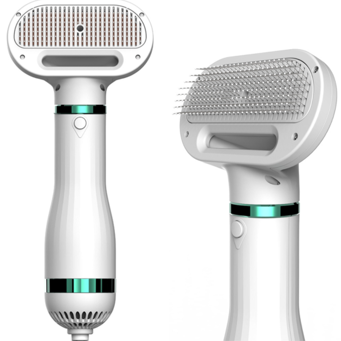 2-in-1 Dog Hair Dryer & Grooming Comb – Quiet, Portable Pet Blow Dryer