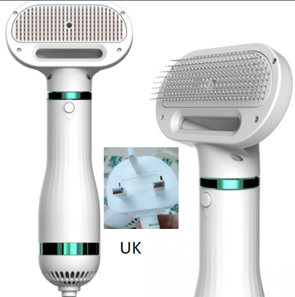 2-in-1 Dog Hair Dryer & Grooming Comb – Quiet, Portable Pet Blow Dryer