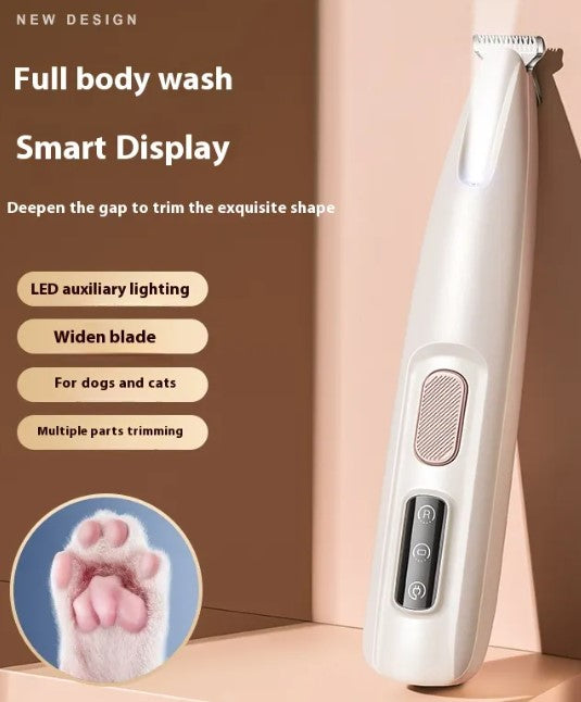 Pet Paw Trimmer with LED Light – Quiet Waterproof Grooming Trimmer