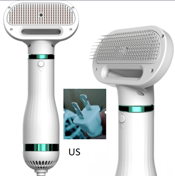 2-in-1 Dog Hair Dryer & Grooming Comb – Quiet, Portable Pet Blow Dryer