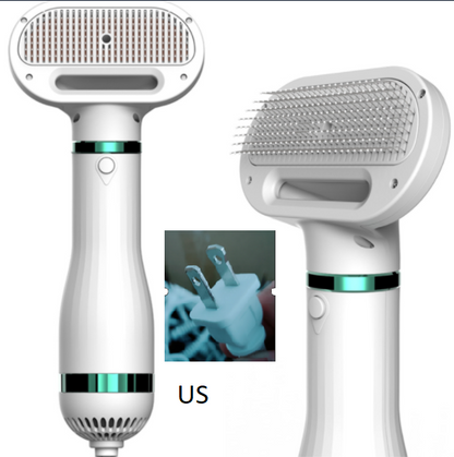 2-in-1 Dog Hair Dryer & Grooming Comb – Quiet, Portable Pet Blow Dryer