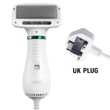 2-in-1 Dog Hair Dryer & Grooming Comb – Quiet, Portable Pet Blow Dryer