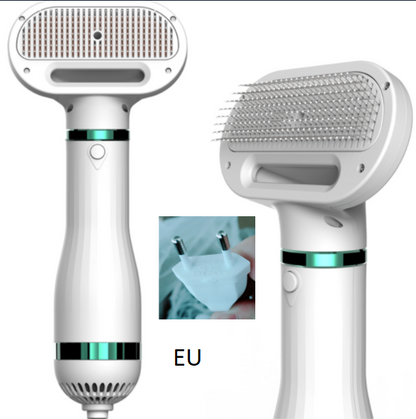 2-in-1 Dog Hair Dryer & Grooming Comb – Quiet, Portable Pet Blow Dryer