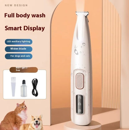 Pet Paw Trimmer with LED Light – Quiet Waterproof Grooming Trimmer