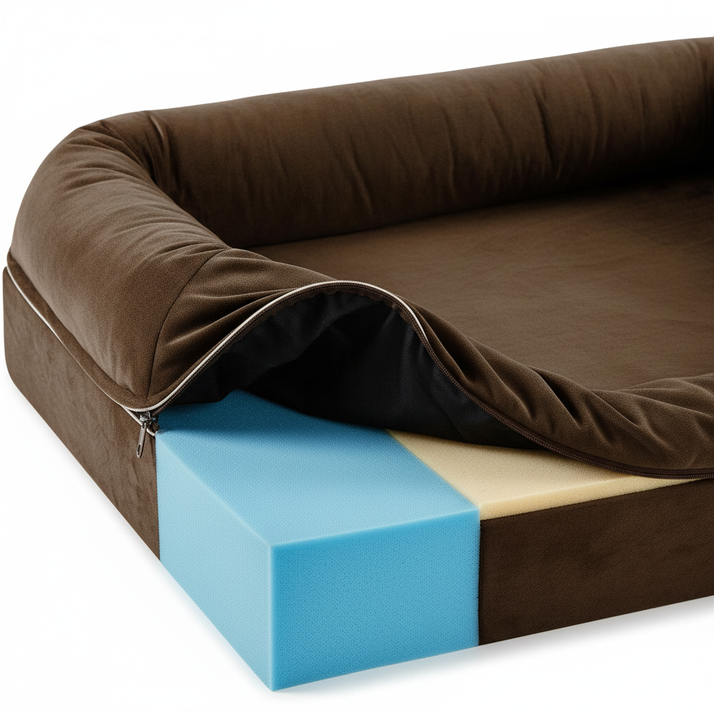Memory Foam Bed cross-section
